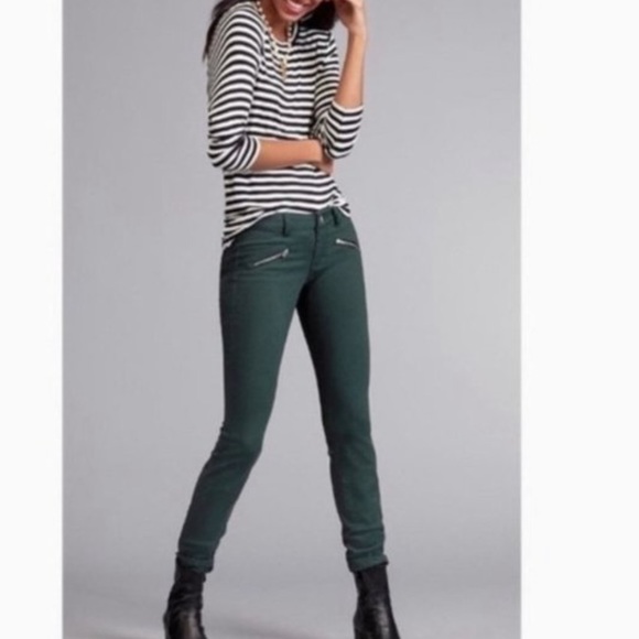 CAbi Denim - CAbi Skinny Zip Hunter Green Jeans #3388 Size 6